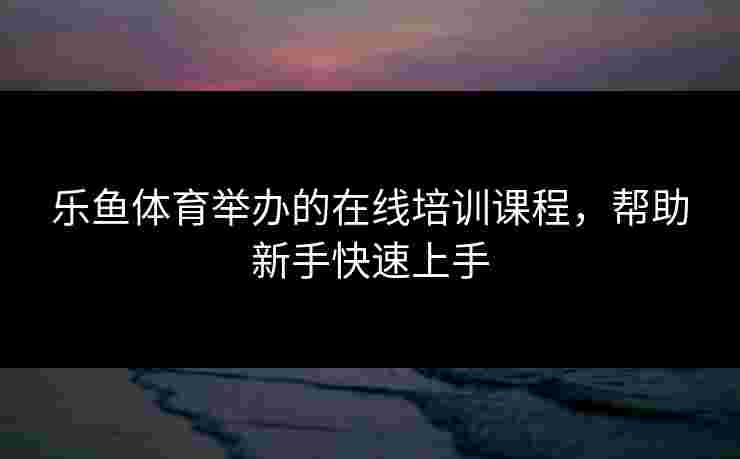 乐鱼体育举办的在线培训课程，帮助新手快速上手